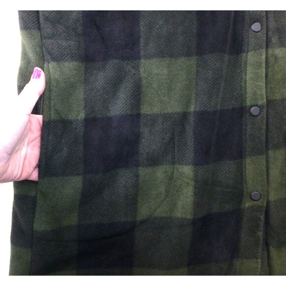 Boston Traders Hooded Jacket Men's L/XL Button Up Sherpa Fleece Lined Shacket Pl - Picture 3 of 9